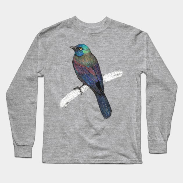 Common Grackle Long Sleeve T-Shirt by Bwiselizzy